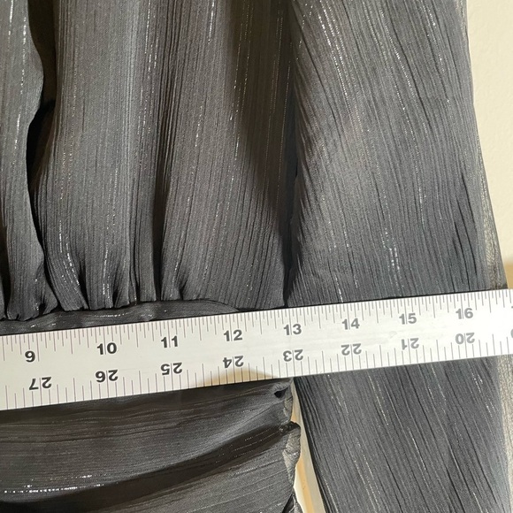 HOUSE OF HARLOW 1960 High Neck Metallic Black Ruched Bodycon Cocktail Dress Sz 4 - Picture 10 of 16